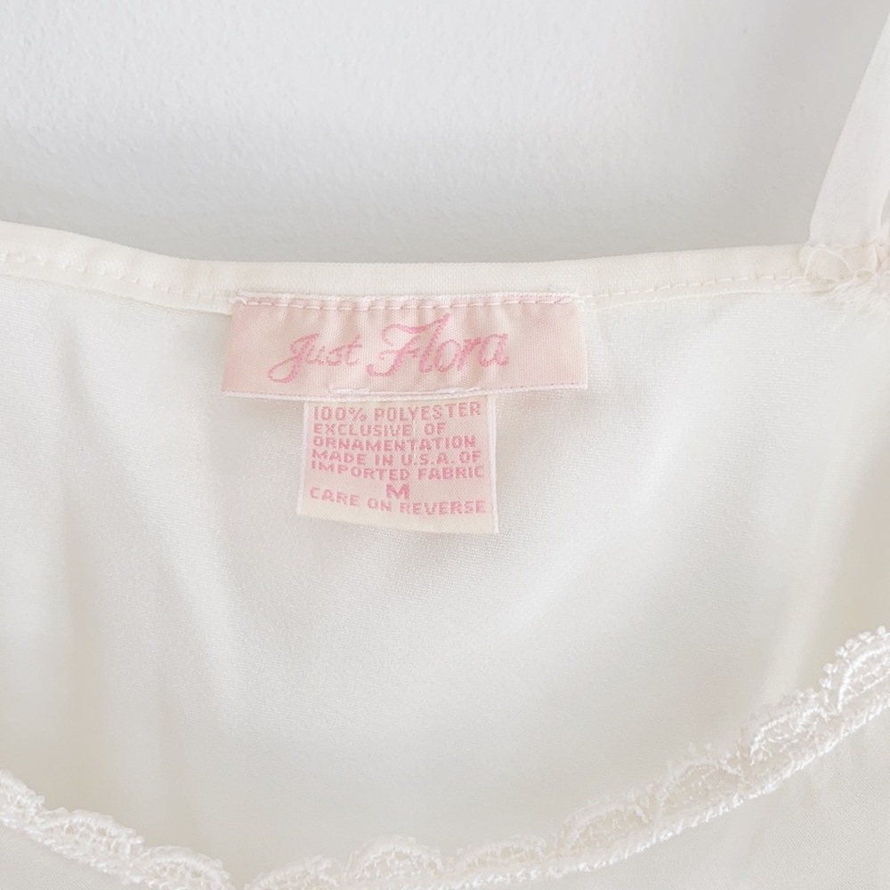 Vintage Babydoll White Lace Cami Top Lingerie SzM - Picture 5 of 5
